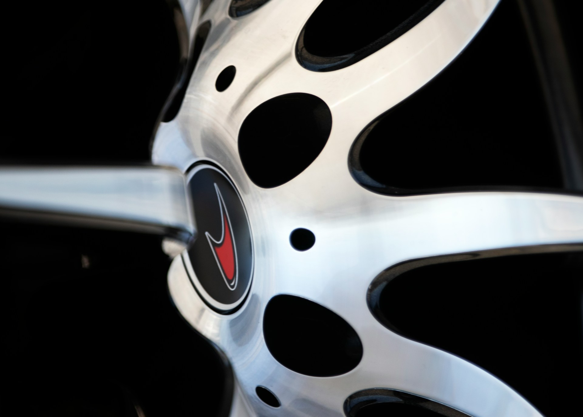 Detail of a polished performance alloy wheel